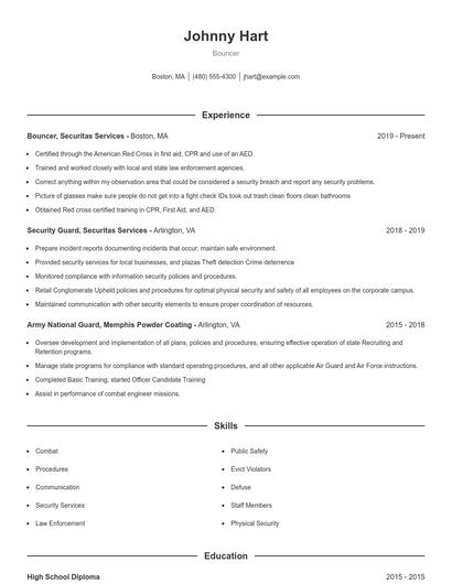 Resume example 1