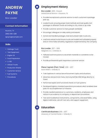 Box Loader Resume