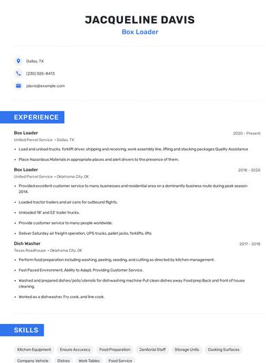Box Loader Resume