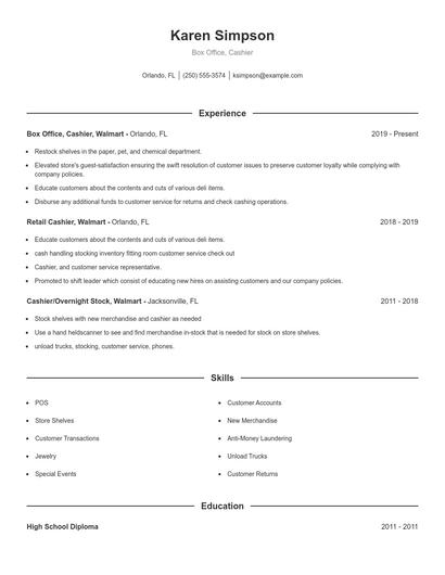 Resume example 1