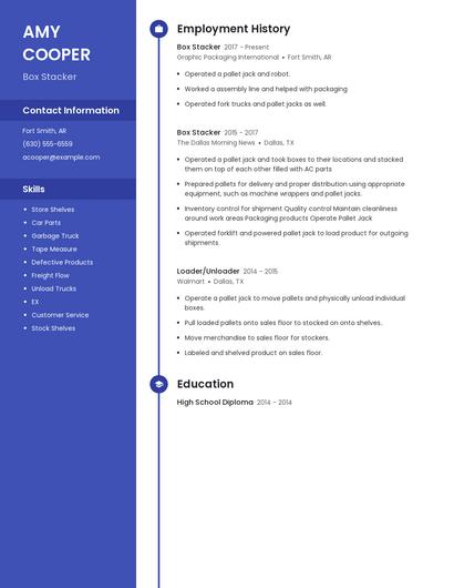 Box Stacker Resume
