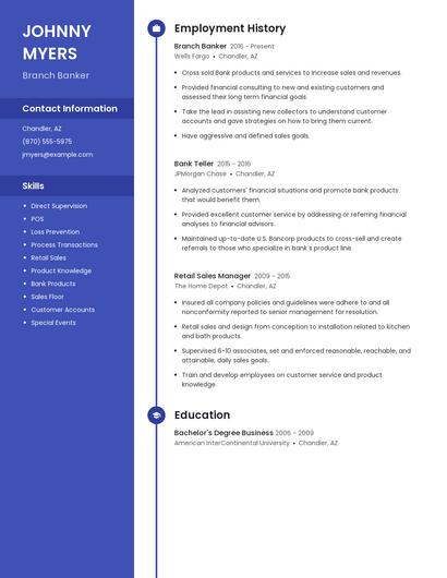 Branch Banker Resume
