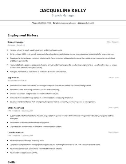 Resume example 2