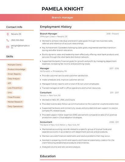 Resume example 3