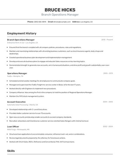 Resume example 2