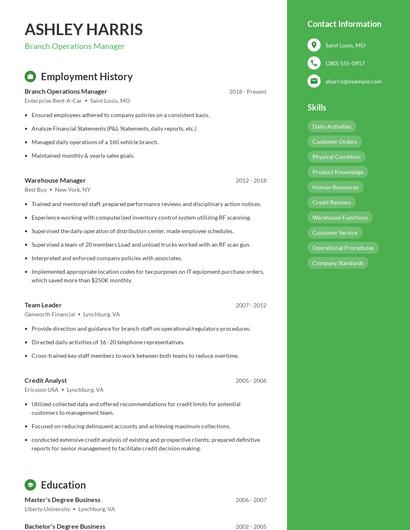 Resume example 5