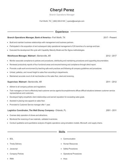 Resume example 1