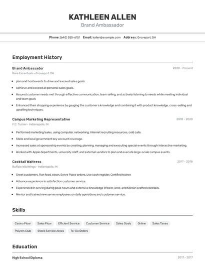 Resume example 2
