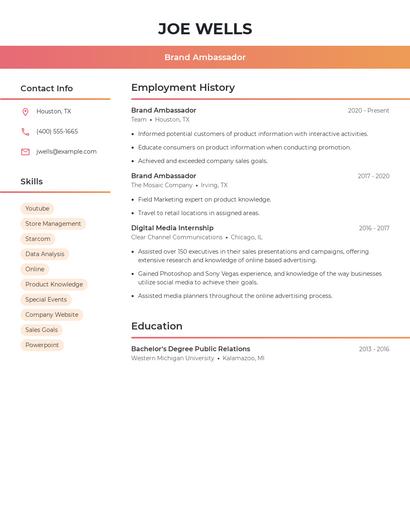 Resume example 3