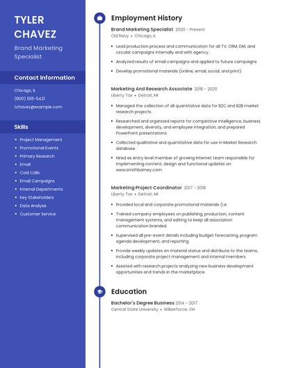 Brand Marketing Specialist Resume