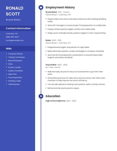 Bread Baker Resume