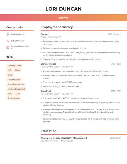 Brewer Resume