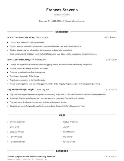 Resume example 1