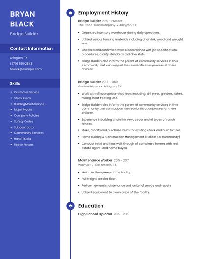 Bridge Builder Resume