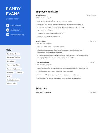 Bridge Builder Resume