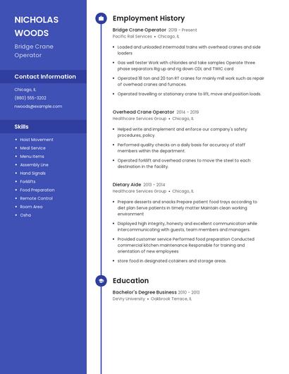 Bridge Crane Operator Resume