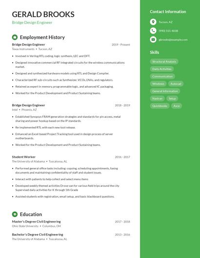 Bridge Design Engineer Resume