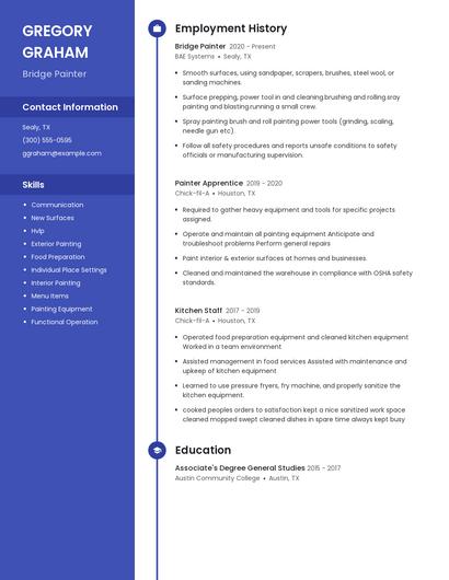 Bridge Painter Resume