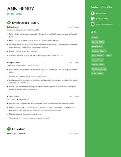 Bridge Painter Resume