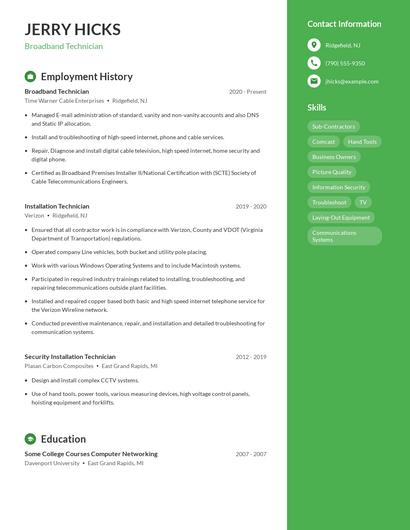 Resume example 5