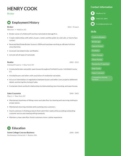 Broker Resume
