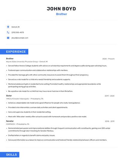 Brother Resume