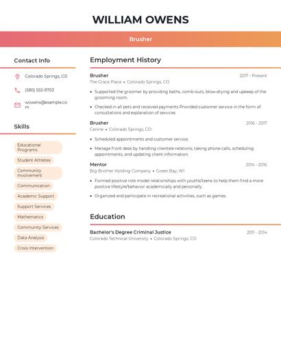 Brusher Resume