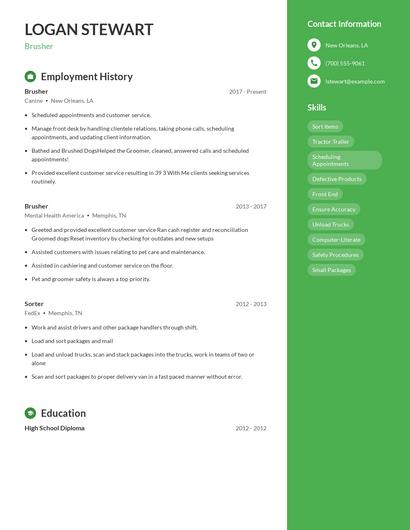 Brusher Resume