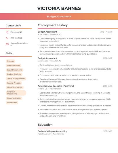 Budget Accountant Resume