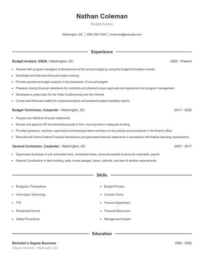 Resume example 1