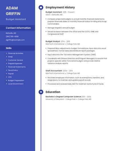Budget Assistant Resume