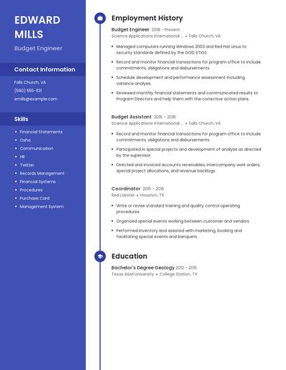 Budget Engineer Resume