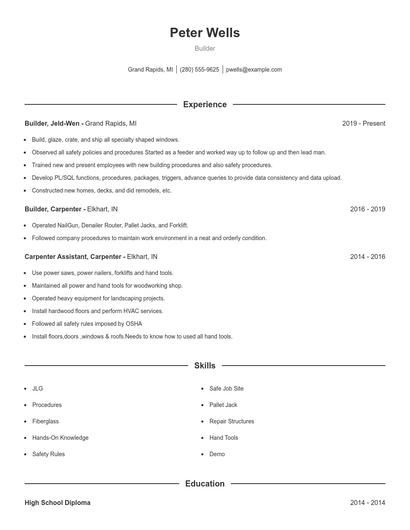 Resume example 1