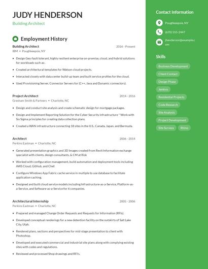 Building Architect Resume