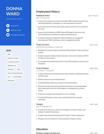 Building Architect Resume
