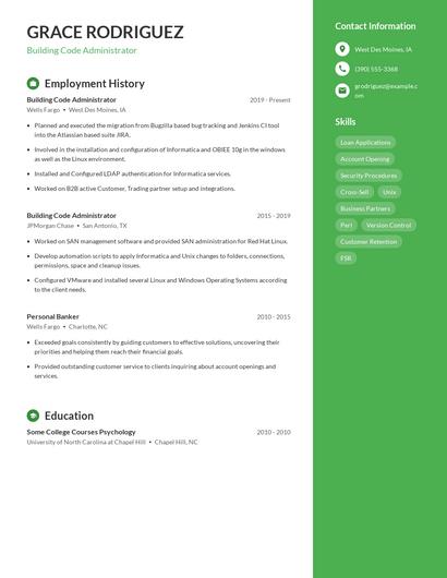 Building Code Administrator Resume