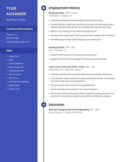 Building Drafter Resume