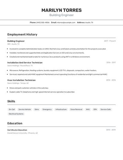 Resume example 2
