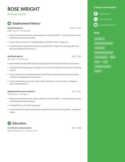 Resume example 5
