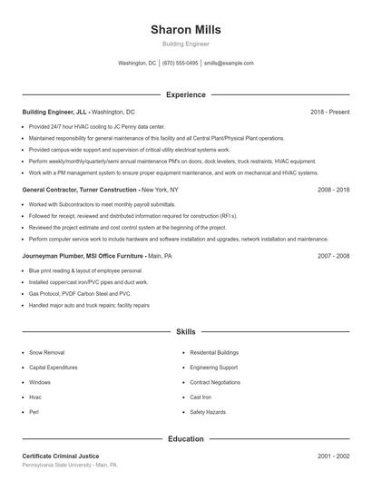 Resume example 1