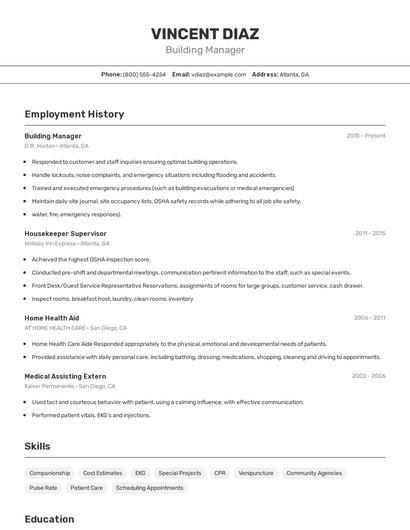 Resume example 2