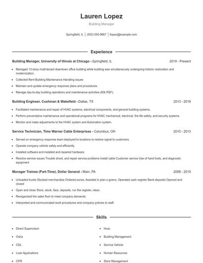 Resume example 1