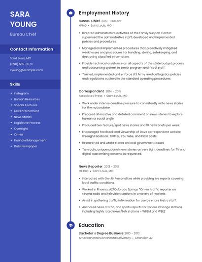 Bureau Chief Resume