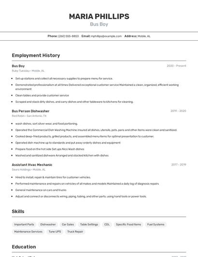 Resume example 2