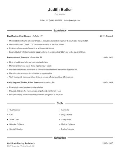 Resume example 1