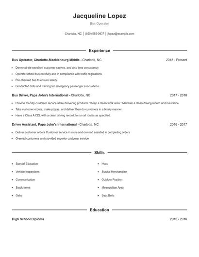 Resume example 1