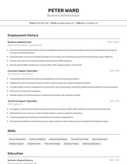 Resume example 2