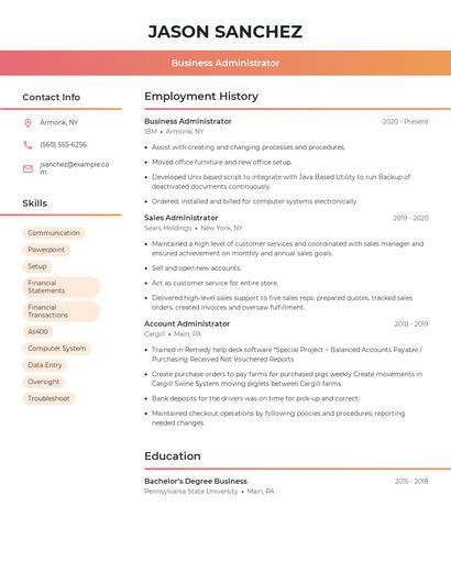 Resume example 3