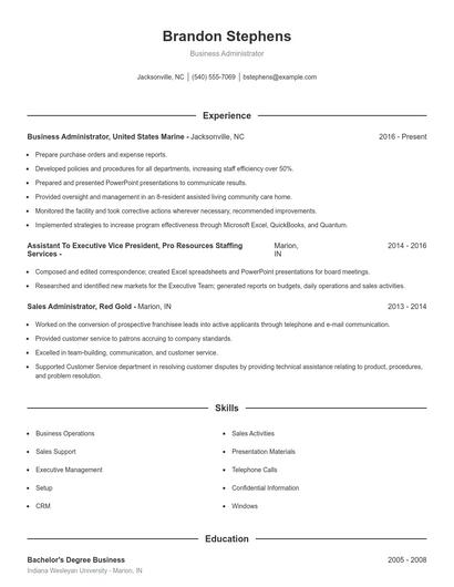 Resume example 1
