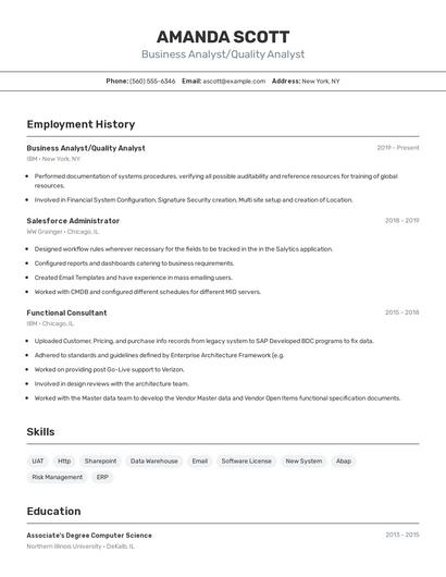 Resume example 2